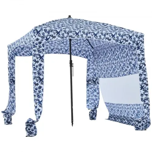VEVOR Strand-Cabana 183 x 183 cm Strandüberdachung mit Seitenwand, UPF 50+ Sonnenschutz, Strandpavillon mit Sandsäcken, großer tragbarer Sonnenschutz Sonnenschirm für Familie Freunde Outdoor – Bild 10