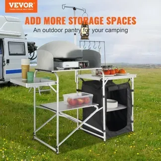 VEVOR Campingküche Outdoor Faltbar 78 x 49 x 13 cm, Alu Campingschrank, Camping Küche mit Windschutz, Campingmöbel Reiseküche inkl. Haken & Lampenmast 66-121 cm, Küchenschrank Campingtisch Reisen VEVOR Campingküche Outdoor Faltbar 78 x 49 x 13 cm, Alu Campingschrank, Camping Küche mit Windschutz, Campingmöbel Reiseküche inkl. Haken & Lampenmast 66-121 cm, Küchenschrank Campingtisch Reisen
