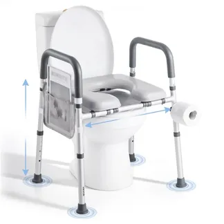 VEVOR Toilettensitzerhöhung Toilettenerhöhung (verstellbare Höhe & Breite) mit Armlehnen & 181 kg Tragkraft & 4 Beinen, erhöhter Toilettensitz für ältere Menschen Senioren Behinderte Schwangere VEVOR Toilettensitzerhöhung Toilettenerhöhung (verstellbare Höhe & Breite) mit Armlehnen & 181 kg Tragkraft & 4 Beinen, erhöhter Toilettensitz für ältere Menschen Senioren Behinderte Schwangere