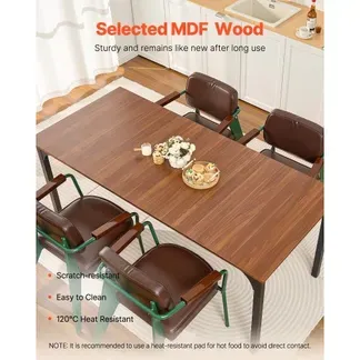 VEVOR Rechteckiger Esstisch Küchentisch Holztisch (180 cm / 136,1 kg belastbar) für 6–8 Personen, Bauernhaus-Esszimmermöbel mit Eisenbeinen, für Küche zu Hause Wohnzimmer, braun (nur Tisch) VEVOR Rechteckiger Esstisch Küchentisch Holztisch (180 cm / 136,1 kg belastbar) für 6–8 Personen, Bauernhaus-Esszimmermöbel mit Eisenbeinen, für Küche zu Hause Wohnzimmer, braun (nur Tisch)