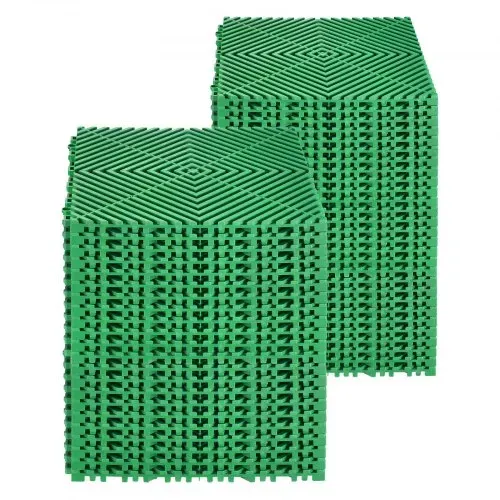 VEVOR ineinandergreifende Drainagematte Duschmatte 31 x 31 cm modulares ineinandergreifende Bodenmatten, 50 Stk. Spleiß-Drainagematten, rutschfeste Drainage-Bodenfliesen, für Garage Garten Grün – Bild 8