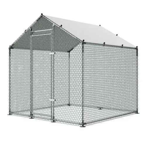VEVOR Hühnerstall 2x2x2 m Begehbarer Hühnerauslauf mit Abdeckung, mit Turmdach & Sicherheitsschloss Enten- & Kaninchenkäfig Geflügelgehege für Hinterhof, Bauernhof, Hof – Bild 9