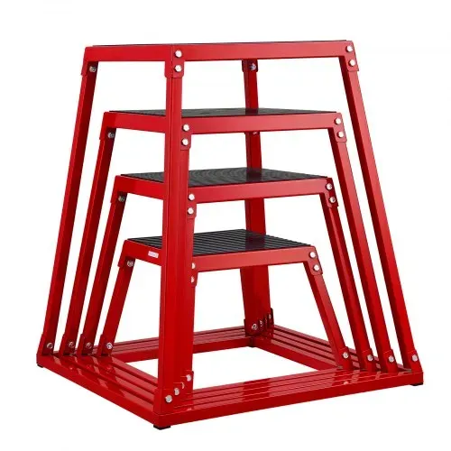VEVOR 4-teilige Plyometrische Sprungboxen, 305/458/609/762 mm Plyometric Box Rot, Rutschfestes Fitness-Übungs-Step-Up-Box-Set für Heim-Fitness-Training, Konditions-Krafttraining, Jump Training Tragbar – Bild 9