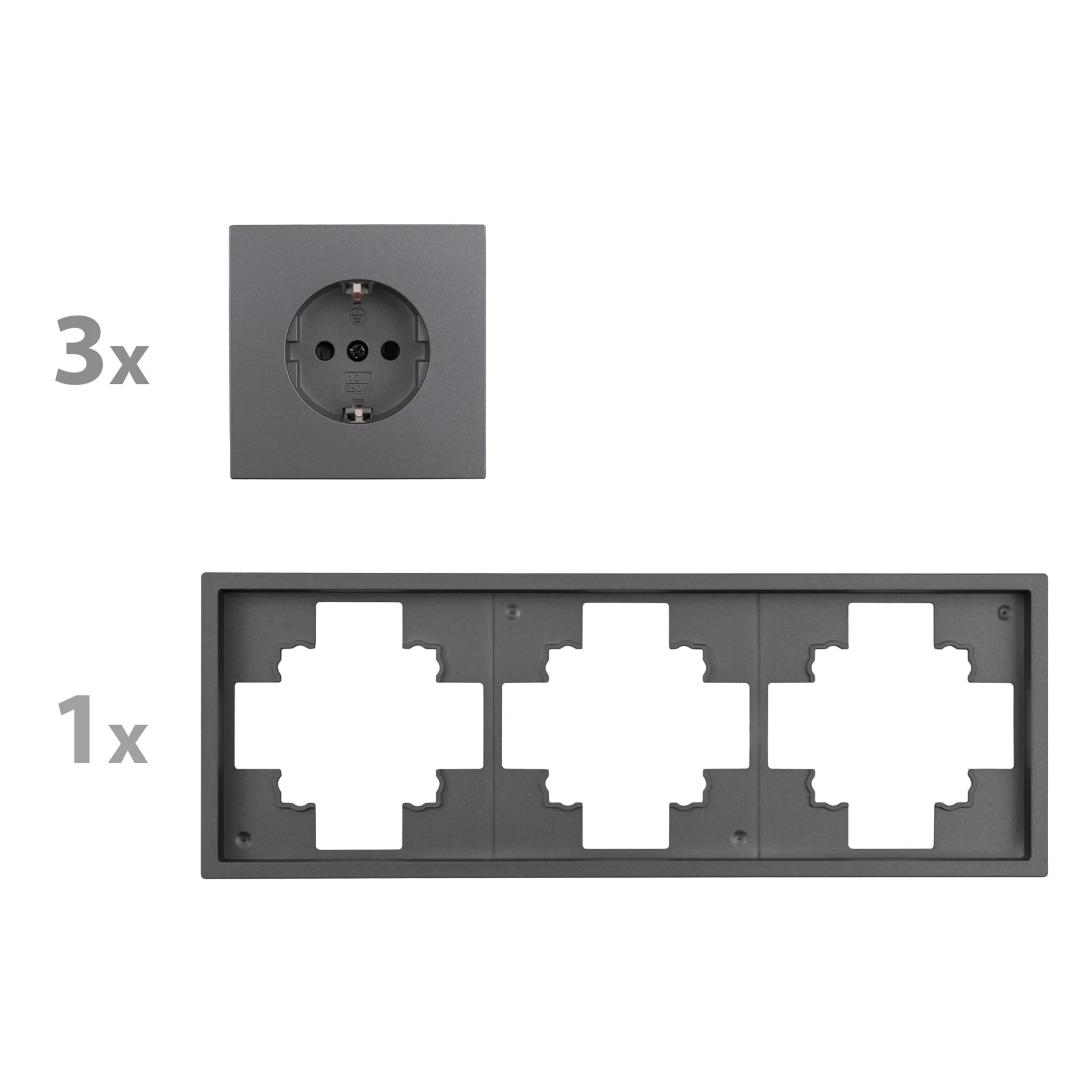 Steckdosen Set McPower Shallow ''Beginner 3S-Profi'' 4-teilig, Steckanschluss – Bild 2