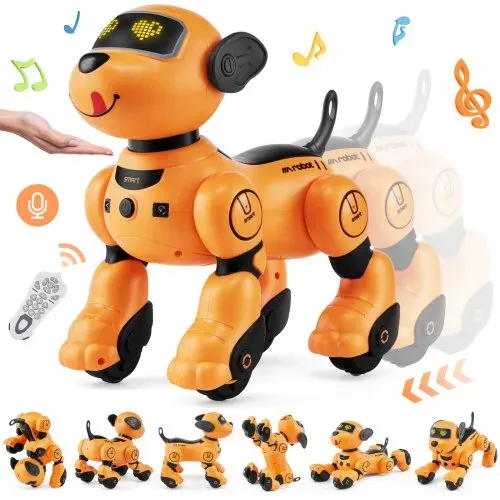 VEVOR Ferngesteuertes Roboter-Hundespielzeug, 2,4 GHz RC-Hund, programmierbares intelligentes interaktives Roboter-Haustier für Kinder mit Folgefunktion, Berührungs- und Sprachsteuerung, singendes, tanzendes RC-Stunt-Spielzeug für Jungen und Mädchen ab 3 Jahren VEVOR Ferngesteuertes Roboter-Hundespielzeug, 2,4 GHz RC-Hund, programmierbares intelligentes interaktives Roboter-Haustier für Kinder mit Folgefunktion, Berührungs- und Sprachsteuerung, singendes, tanzendes RC-Stunt-Spielzeug für Jungen und Mädchen ab 3 Jahren