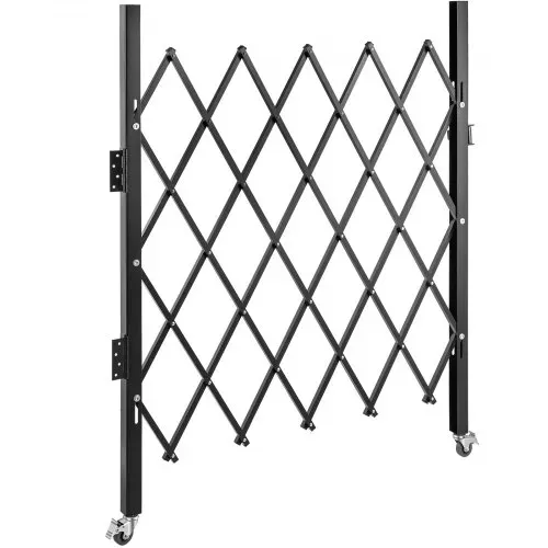 VEVOR Einzel Sicherheitstor 108 × 131 cm(W × H) Falttürtor aus Kanalstahl, flexibel erweiterbares einziehbare Verkehrssperre, 360°-Roll-Barrikadentor Schwarz Straßengaragenbau Einfahrtszaun – Bild 10