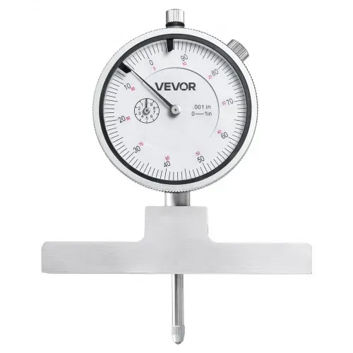 VEVOR Tiefenmesser, Messschieber Messbereich 0–22 Zoll, Auflösung 0,001 Zoll, mit 4 Ambossen & 6 Standardstangen, Gut Ablesbares Mechanisches Messwerkzeug für Nuten, Stufen & Bohrungen – Bild 8