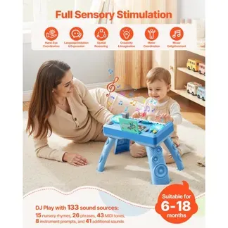 VEVOR Aktivitätstisch, Musiktischspielzeug mit 133 Klangquellen, Aufnahmefunktion & LED-DJ-Plattenspieler, Kinderlerntisch, Interaktiver Spieltisch für Geburtstage, Geschenk für Kinder 6-18 Monate VEVOR Aktivitätstisch, Musiktischspielzeug mit 133 Klangquellen, Aufnahmefunktion & LED-DJ-Plattenspieler, Kinderlerntisch, Interaktiver Spieltisch für Geburtstage, Geschenk für Kinder 6-18 Monate