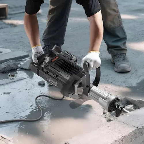 VEVOR Abbruchhammer 3000 W elektrischer Betonhammer, 1700 BPM Presslufthammer mit Spitzmeißel & Tragekoffer & Handschuhe & Schutzbrille, für Beton Wände Ziegel Fliesen Fundamente Schwarz – Bild 7