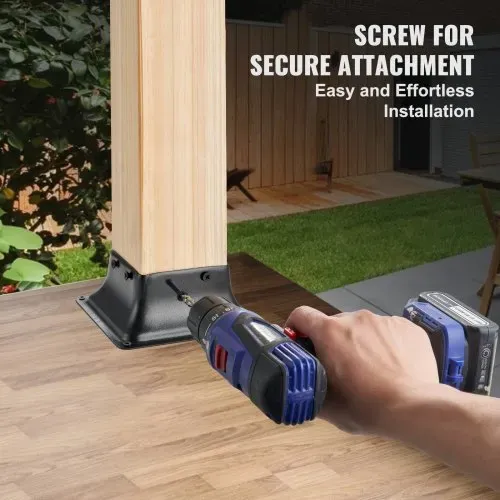 VEVOR 20er-Set Aufschraubhülse 153 x 153 x 62 mm Pfostenträger Kohlenstoffstahl Pfostenschuh Pfosten Pfostenunterlage Bodenhülse Stützenfuß Ideal für Verandageländern, Pergolen und Säulen – Bild 3