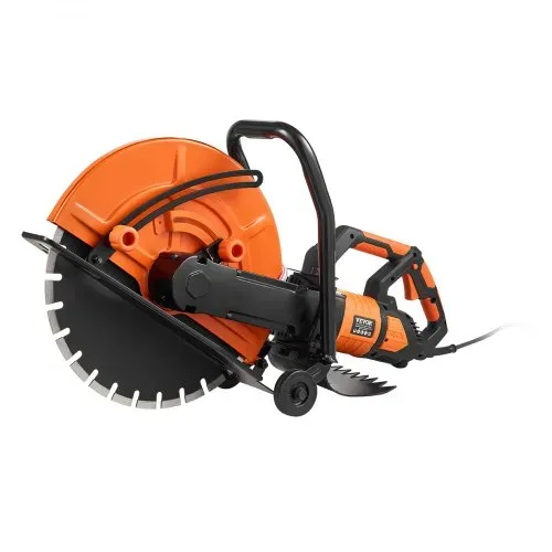 VEVOR Elektrische Betonsäge, 406 mm, Hochleistungs-Kreissäge 2800 W, Schnitttiefe 152 mm, Nass-/Trocken-Scheibensäge mit Wasserrohr, Wasserpumpe, Sägeblatt, für Stein und Ziegel – Bild 9