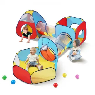 VEVOR 5-in-1-Spielzelt mit Tunnel, Basketballkorb für Jungen, Mädchen, Babys und Kinder, Pop-Up-Spielhaus für drinnen und draußen mit Tragetasche und Spanngurten, Geburtstagsgeschenke, Rot/Gelb/Blau VEVOR 5-in-1-Spielzelt mit Tunnel, Basketballkorb für Jungen, Mädchen, Babys und Kinder, Pop-Up-Spielhaus für drinnen und draußen mit Tragetasche und Spanngurten, Geburtstagsgeschenke, Rot/Gelb/Blau