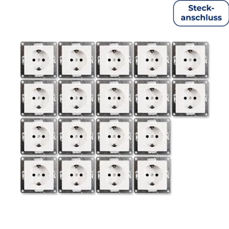 Schutzkontakt-Steckdose McPower “Flair“ 250V~/16A, UP, Steckanschluss, 18er-Pack Schutzkontakt-Steckdose McPower “Flair“ 250V~/16A, UP, Steckanschluss, 18er-Pack