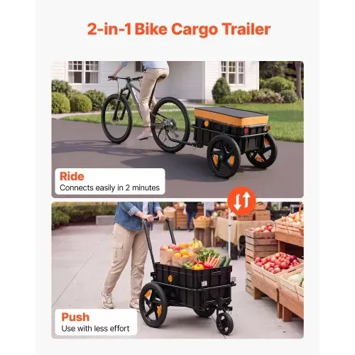 VEVOR Fahrradanhänger Lastenanhänger 2-in-1 Handwagen mit Kupplung 45 kg, Kohlenstoffstahl & 600D Oxford, Mit Regenschutz Deichsel & 6 Reflektoren, Für 22-28 Zoll Räder, Fahrradwagen für Transport VEVOR Fahrradanhänger Lastenanhänger 2-in-1 Handwagen mit Kupplung 45 kg, Kohlenstoffstahl & 600D Oxford, Mit Regenschutz Deichsel & 6 Reflektoren, Für 22-28 Zoll Räder, Fahrradwagen für Transport