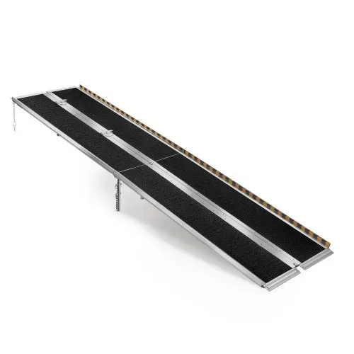 VEVOR Rollstuhlrampe Faltbar 3045x745mm, 362,9kg Belastbare Schwellenrampe mit Rutschfester Oberfläche & 170-400mm Verstellbaren Stützfüßen, Tragbare Auffahrrampe für Rollstuhl Türschwelle Bordsteine – Bild 8