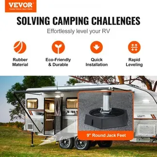 VEVOR Nivellierpads für Wohnmobile, RV Jack Pads 9 228,6 mm Runde Landefüße, Fest Angebrachte Wagenheberstabilisatoren, Gummi-Wagenheberpads, 2268 kg Kapazität pro Wohnmobil-Wagenheberpad VEVOR Nivellierpads für Wohnmobile, RV Jack Pads 9 228,6 mm Runde Landefüße, Fest Angebrachte Wagenheberstabilisatoren, Gummi-Wagenheberpads, 2268 kg Kapazität pro Wohnmobil-Wagenheberpad