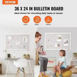 VEVOR 36″x24″ weiße Korktafel mit Leinenoberfläche – stilvolle wandmontierte Pinnwand für Zuhause, Schule, Büro – elegantes und funktionales Schwarzes Brett VEVOR 36″x24″ weiße Korktafel mit Leinenoberfläche – stilvolle wandmontierte Pinnwand für Zuhause, Schule, Büro – elegantes und funktionales Schwarzes Brett