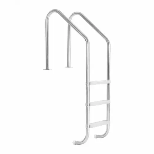 VEVOR Poolleiter Edelstahl 120 kg, 3-stufige Treppe mit Doppeltem Handlauf, Rutschfeste Stufen, Sicherheitsleiter für Ein- & Ausstiege von ca. 122 bis 137 cm Unterflur-Pool, 655x600x1580 mm – Bild 9
