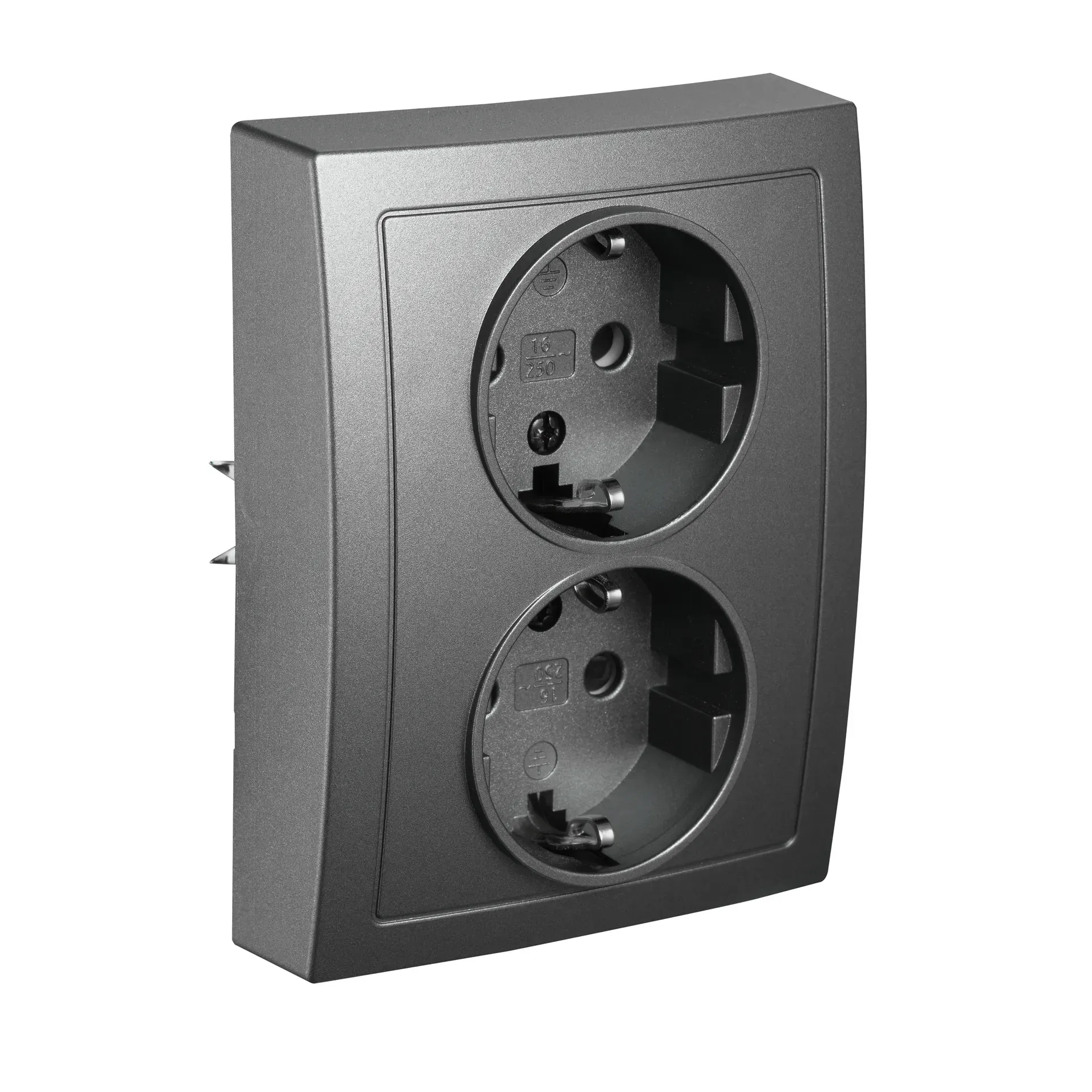 Schutzkontakt-Steckdose McPower ''Flair'' 2-fach, 250V~/16A, anthrazit – Bild 2