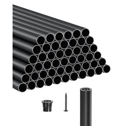 VEVOR Geländerstab, 51er-Set, φ19×660 mm Aluminium Zierstab für Treppengeländer, Treppenbaluster, Hohldeckgeländer mit Geländerkappen und Schrauben für Treppen, Veranda, Terrasse, Zaun, schwarz VEVOR Geländerstab, 51er-Set, φ19×660 mm Aluminium Zierstab für Treppengeländer, Treppenbaluster, Hohldeckgeländer mit Geländerkappen und Schrauben für Treppen, Veranda, Terrasse, Zaun, schwarz