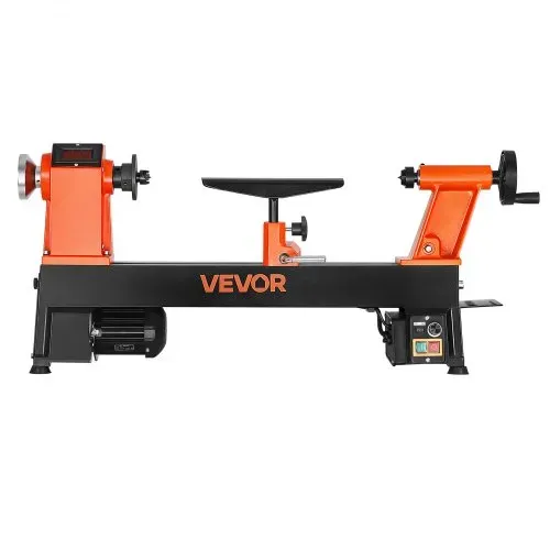 VEVOR Drechselbank, 1 PS/750 W, Drechselmaschine mit variabler Drehzahl von 150 bis 3800 U/min, Drehtischmaschine 304 x 465 mm Werkbank, Drehbank, für Anfänger & Heimwerker in der Holzbearbeitung – Bild 8
