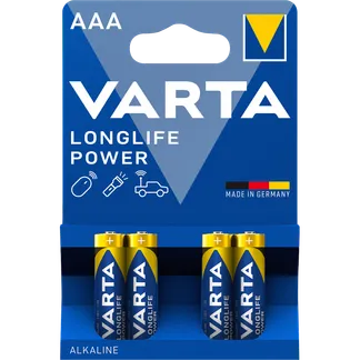 Micro-Batterie VARTA “Longlife Power“ 1,5 V, LR03, Typ AAA, 4er-Blister Micro-Batterie VARTA “Longlife Power“ 1,5 V, LR03, Typ AAA, 4er-Blister