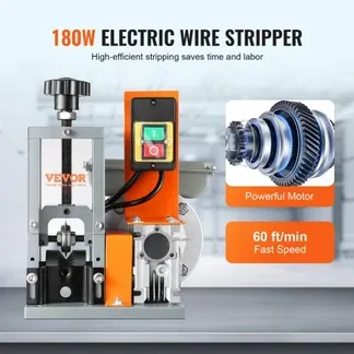 VEVOR Kabelabisoliermaschine Elektrisch φ1,5-25mm Kabelschälmaschine 180W Abisoliermaschine 18m pro Minute Geschwindigkeit Abisolierzange 65-Mn-Federstahl Klinge Ideal zum Abisolieren von Kupferdraht VEVOR Kabelabisoliermaschine Elektrisch φ1,5-25mm Kabelschälmaschine 180W Abisoliermaschine 18m pro Minute Geschwindigkeit Abisolierzange 65-Mn-Federstahl Klinge Ideal zum Abisolieren von Kupferdraht