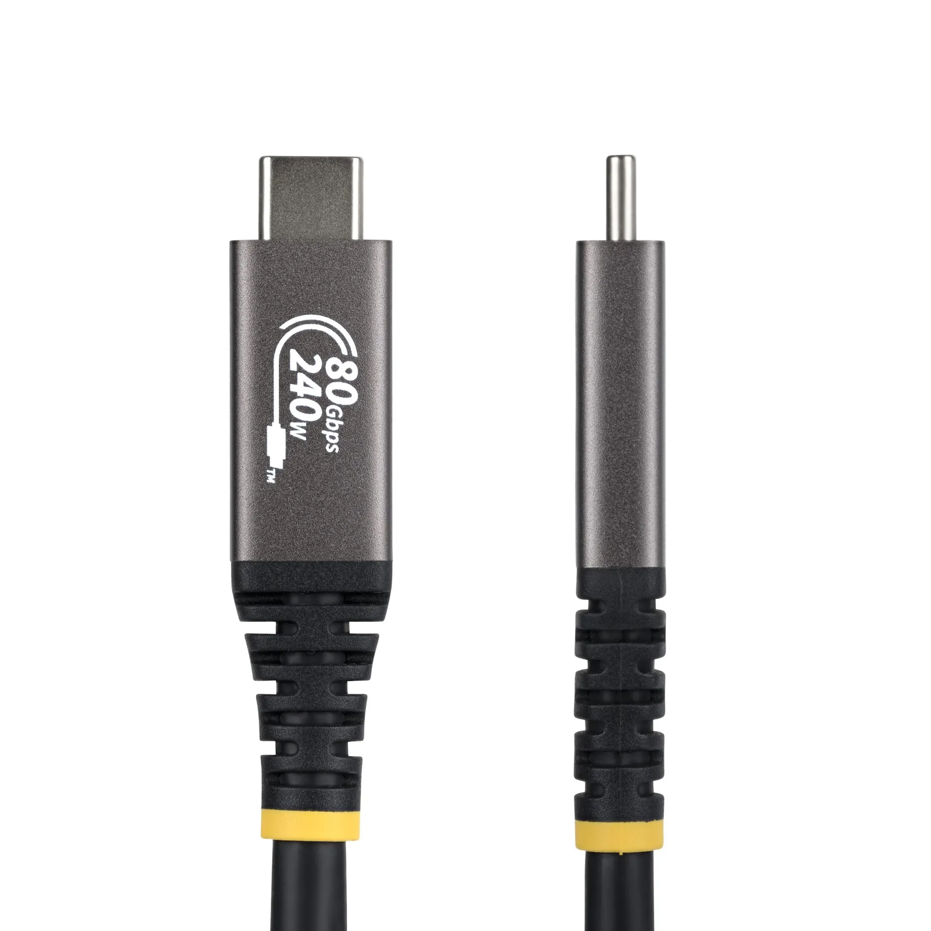 StarTech.com 1,5m USB4 Kabel, 80Gbps, USB-IF-zertifiziertes USB-C Ladekabel, 240W PD, 8K 120Hz/4K 240Hz DP2.1 DP80 Monitorkabel, Thunderbolt 4 Kompatibel - Schwarzes Dockingstation Kabel – Bild 2