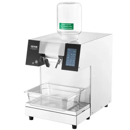 VEVOR Kommerzielle Schneeflocken-Eismaschine Schneeeisbereiter, 180 kg/24 h Schneeflocken-Eismaschine, Edelstahl-Eisrasierer, elektrischer Schneekegel-Maker mit Flüssigkeitskühlsystem & Touch-LCD – Bild 10