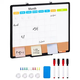VEVOR 24″ x 18″ Monatskalender-Whiteboard und Korktafel-Kombination mit Aluminiumrahmen – 2-in-1 magnetische, trocken abwischbare Pinnwand zur Wandmontage – Ideal für Schule, Zuhause, Büro VEVOR 24″ x 18″ Monatskalender-Whiteboard und Korktafel-Kombination mit Aluminiumrahmen – 2-in-1 magnetische, trocken abwischbare Pinnwand zur Wandmontage – Ideal für Schule, Zuhause, Büro