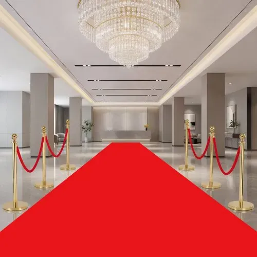 VEVOR 2 Stk. Rote Samt-Absperrseile 1,5 m, Absperrkordel mit Goldenen Haken zur Besucherlenkung, Geeignet für Veranstaltungen wie Kinos Neueröffnungen Hotels Partys, Absperrpfostenseile – Bild 7