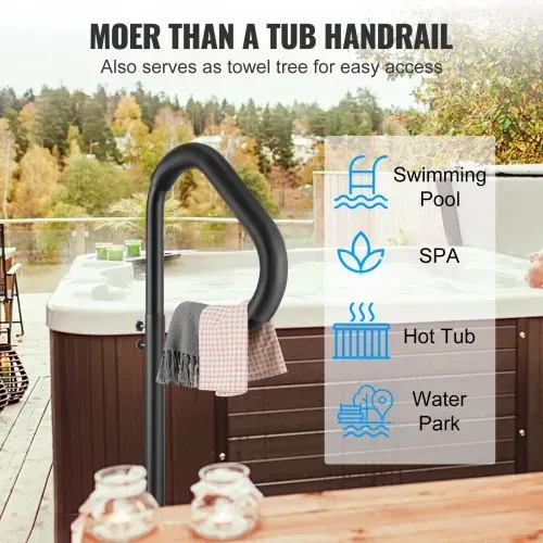 VEVOR Whirlpool-Handlauf 88,9–144,8cm höhenverstellbar Spa-Geländer Whirlpool Aluminiumlegierung rostfrei korrosionsbeständig Pool Handlauf 272kg Tragfähigkeit Haltegriff Einstiegshilfe – Bild 4