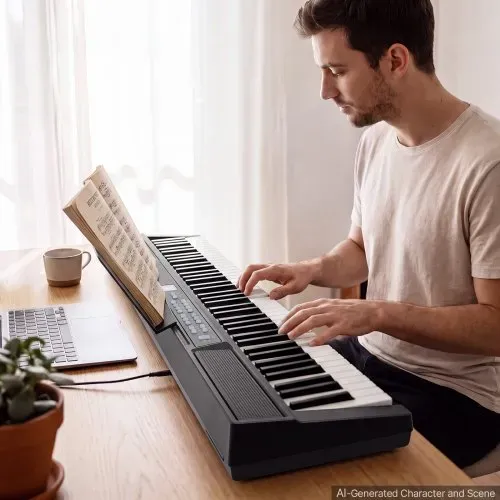 VEVOR Digitalpiano 88 Tasten Halbgewichtet E-Piano Elektronisches Keyboard Geeignet für Anfänger und Fortgeschrittene, 128 Klänge und Rhythmen, HiFi-Stereolautsprecher, Pedal, Notenablage, USB/MIDI – Bild 7