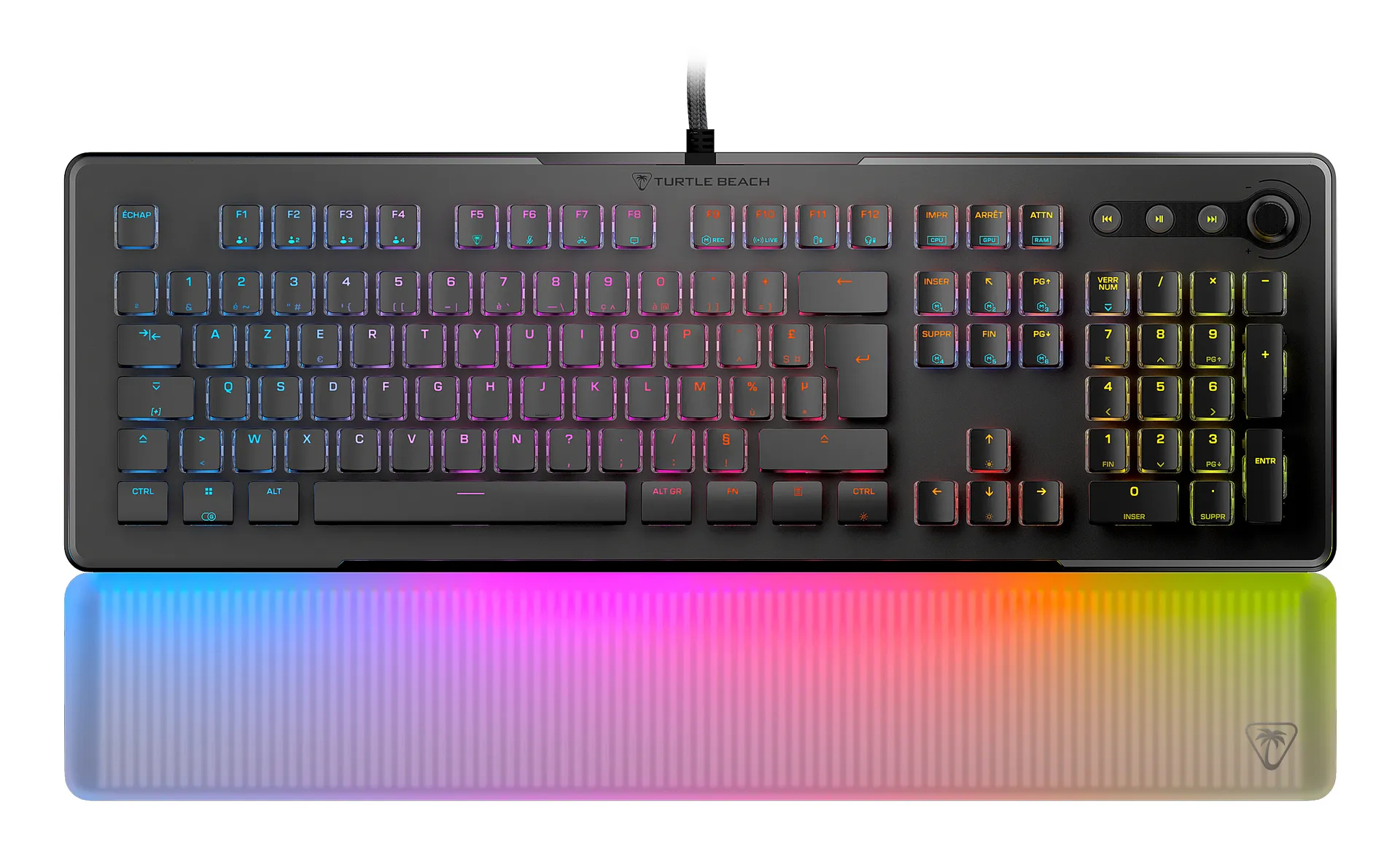 Turtle Beach Vulcan II Max – Optisch-mechanische PC-Tastatur, anpassbare RGB-Beleuchtung, Handballenauflage, lineare Titan II-Schalter, Aluminiumplatte – Schwarz – Bild 6