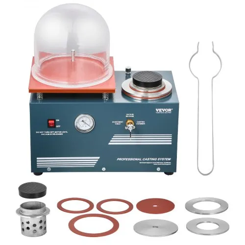 VEVOR Vakuum-Einbettgussmaschine 400 ml mit 3 CFM-Pumpe & Glocke & Präzisionsmanometer, Metallschmuckgusswerkzeug Vakuumgussmaschine zum Gießen von Schmuck und Schmelzen (28 x 28 cm) 290 W Leistung VEVOR Vakuum-Einbettgussmaschine 400 ml mit 3 CFM-Pumpe & Glocke & Präzisionsmanometer, Metallschmuckgusswerkzeug Vakuumgussmaschine zum Gießen von Schmuck und Schmelzen (28 x 28 cm) 290 W Leistung