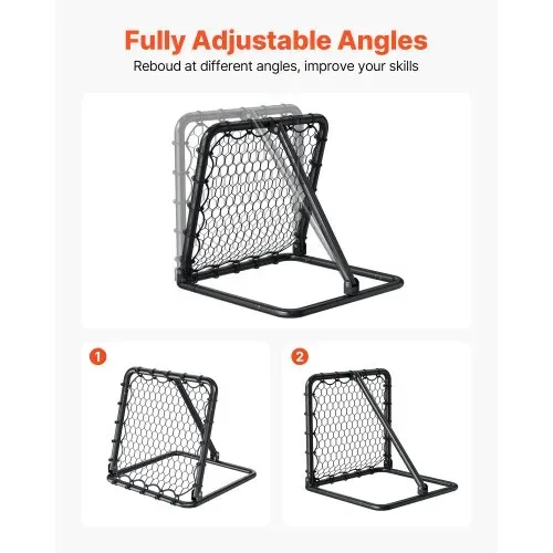 VEVOR Fußball-Rebounder Rückprallnetz Kick-Back 34 x 34 Zoll tragbare Fußball-Trainingsgeschenke, Tornetz mit vollständig einstellbaren Winkeln, Hilfsmittel und Ausrüstung für alle Altersgruppen – Bild 2