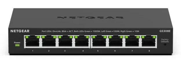 NETGEAR GS308E Managed L2/L3 Gigabit Ethernet (10/100/1000) Schwarz – Bild 3