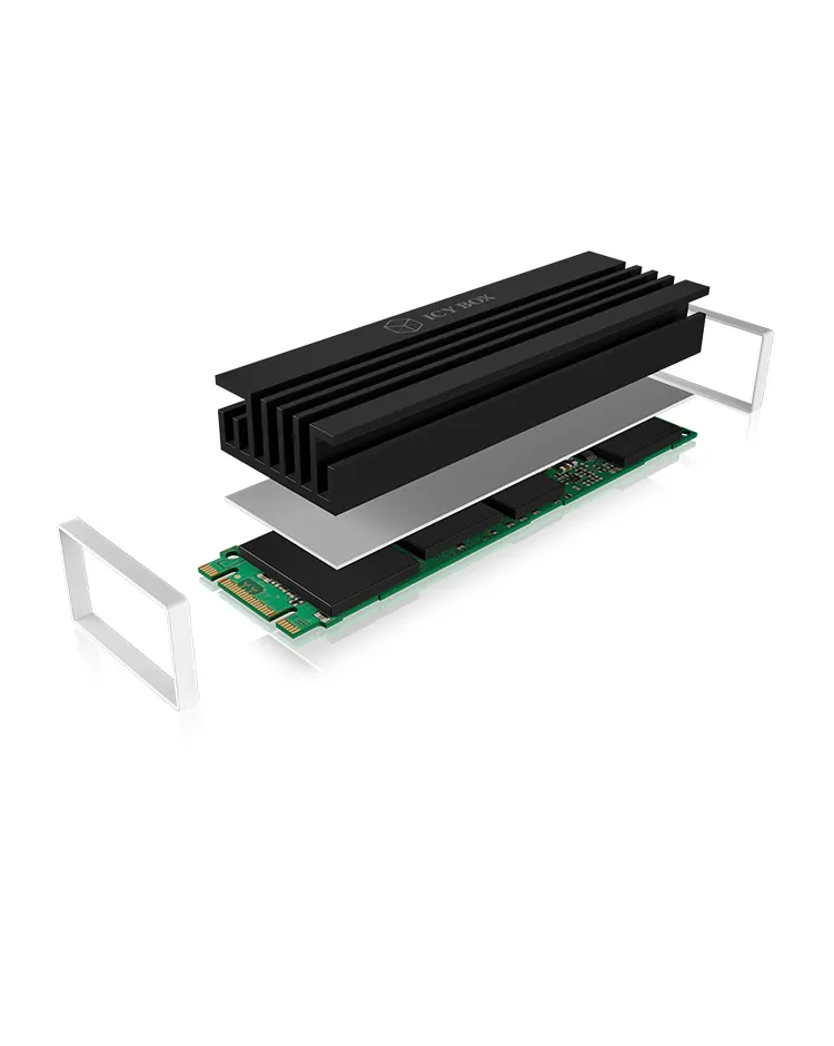 ICY BOX IB-M2HS-70, Kühlkörperset für M.2 2280 SSD, Aluminium, 10 mm dick – Bild 4