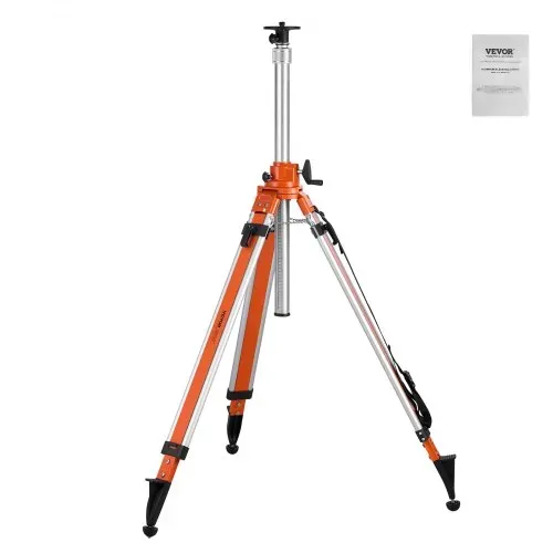 VEVOR Laser-Wasserwaagen-Stativ, 5/8"-11-Gewindehalterung, 45,07-114,37 Zoll Höhenverstellung, robustes Vermessungsstativ, mit Wasserwaage und Diffusionsbegrenzer, anhebbare, rutschfeste Füße für den Bau – Bild 8