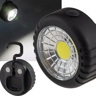 LED Arbeitsleuchte mit Magnet “COB 100” 3x AAA Batterie, Haken, 75x35mm, 6000k LED Arbeitsleuchte mit Magnet “COB 100” 3x AAA Batterie, Haken, 75x35mm, 6000k