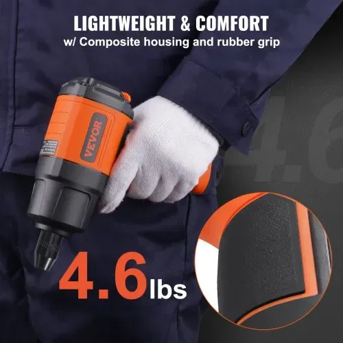VEVOR 1,27 cm Druckluft-Schlagschrauber, hohes Drehmoment bis zu 2.000 Nm, leichte pneumatische Schlagpistole, mit 11-teiligem 1/2-Zoll-Antrieb, CR-V-Stahl-Schlagsteckschlüsselsatz und Tragetasche – Bild 3