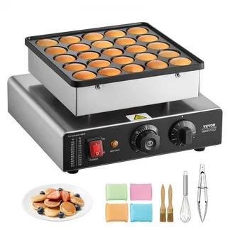 VEVOR Mini Pfannkuchenmaker Dutch Muffin Waffeleisen mit 43 mm Durchmesser, antihaftbeschichteter Poffertjes-Grill aus Edelstahl, elektrischer Mini Pancake Bäcker für Zuhause Küche Restaurant VEVOR Mini Pfannkuchenmaker Dutch Muffin Waffeleisen mit 43 mm Durchmesser, antihaftbeschichteter Poffertjes-Grill aus Edelstahl, elektrischer Mini Pancake Bäcker für Zuhause Küche Restaurant