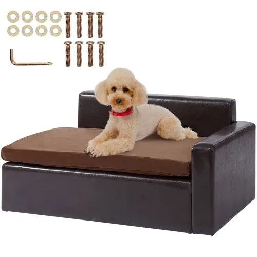 VEVOR Haustiersofa, Hundecouch für mittelgroße Hunde und Katzen, Hundesofabett aus weichem Leder, 50 kg belastbares Katzensofa 710 x 505 x 335 mm VEVOR Haustiersofa, Hundecouch für mittelgroße Hunde und Katzen, Hundesofabett aus weichem Leder, 50 kg belastbares Katzensofa 710 x 505 x 335 mm