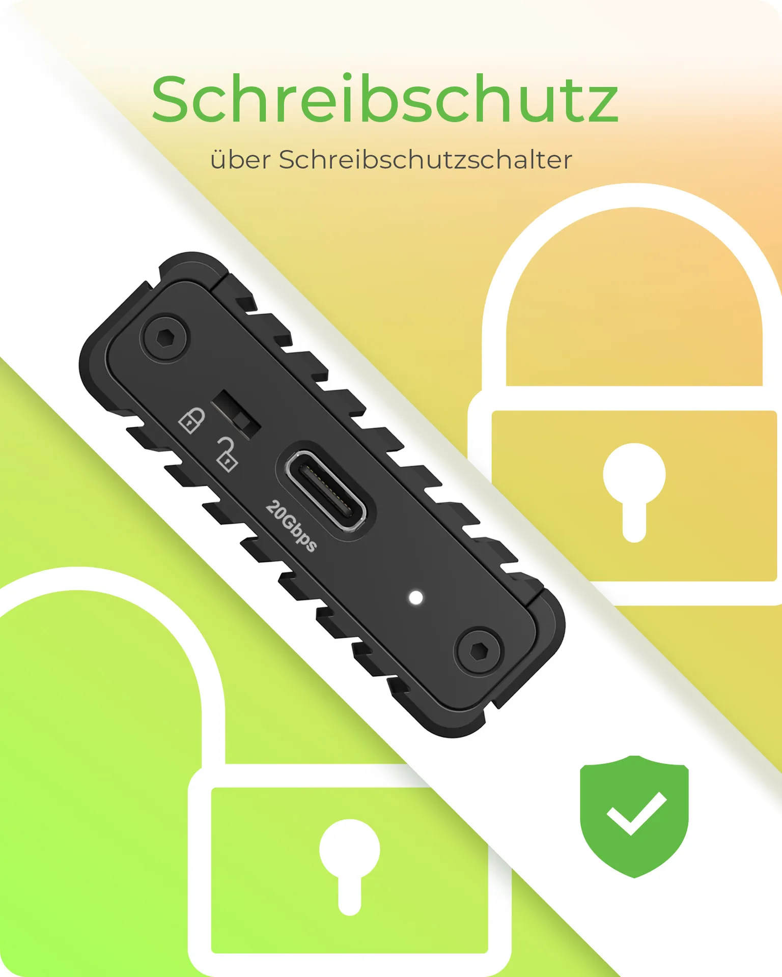ICY BOX IB-1917M-C32a, Gehäuse für NVMe M.2 SSD zu Type-C® USB 3.2 Gen 2x2, 20 Gbit/s – Bild 5