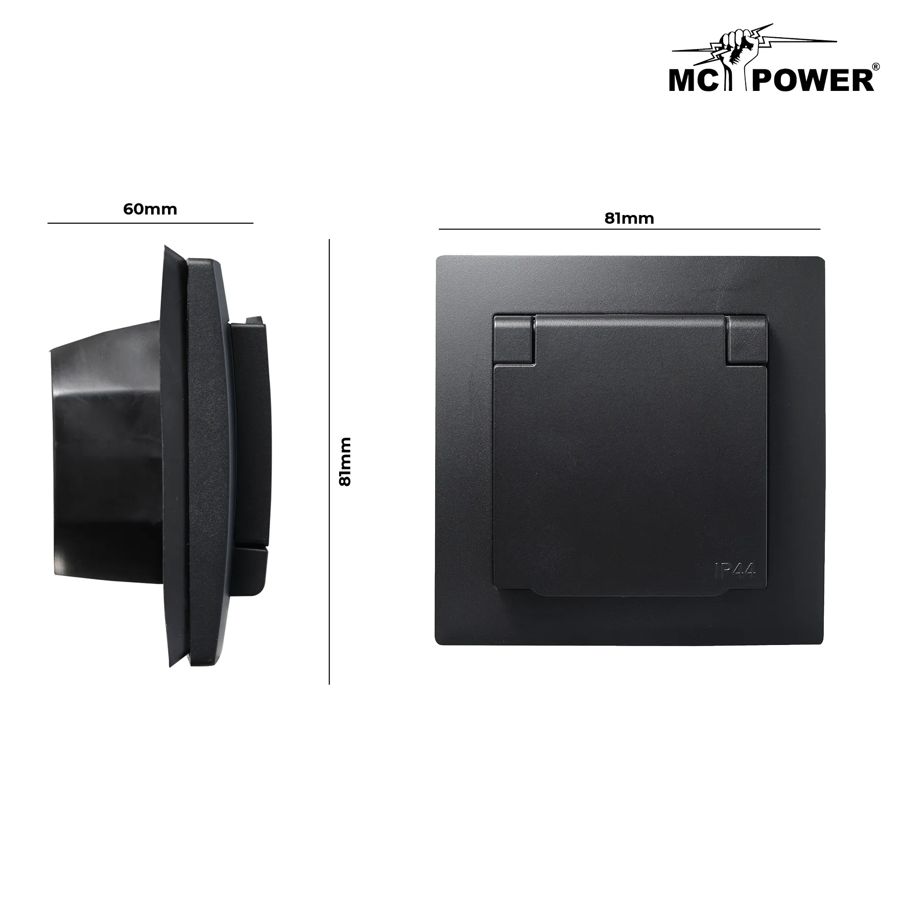 Schutzkontakt-Steckdose McPower ''Flair'' 250V/16A, UP, IP44, Steckanschluss – Bild 3