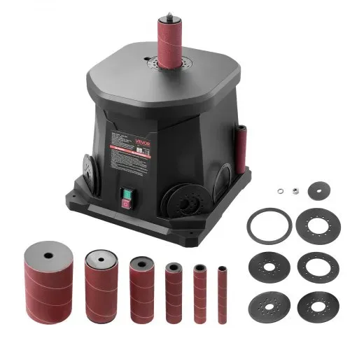VEVOR Oszillierender Spindelschleifer, 2000 U/min Spindelschleifmaschine mit 6 Hülsen (12,7–76,2 mm), 15 mm Hub & Staubanschluss für die Möbelveredelung, Bastelschleifen, Heimwerker-Holzbearbeitung VEVOR Oszillierender Spindelschleifer, 2000 U/min Spindelschleifmaschine mit 6 Hülsen (12,7–76,2 mm), 15 mm Hub & Staubanschluss für die Möbelveredelung, Bastelschleifen, Heimwerker-Holzbearbeitung