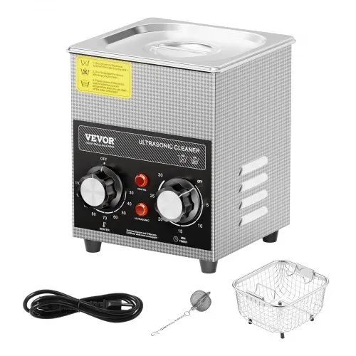 VEVOR 2 L Ultraschallreiniger mit Heiztimer & Korb professionelle digitale Ultraschall Reinigungsgeräte, 60 W Reinigungsmaschine für Uhreninstrumente Brillen Münzen Metallteile Werkzeuge Silber – Bild 8