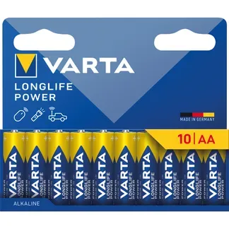 Mignon-Batterie VARTA “Longlife Power“, Alkaline, 1,5V, TypAA/LR6, 10er-Blister Mignon-Batterie VARTA “Longlife Power“, Alkaline, 1,5V, TypAA/LR6, 10er-Blister