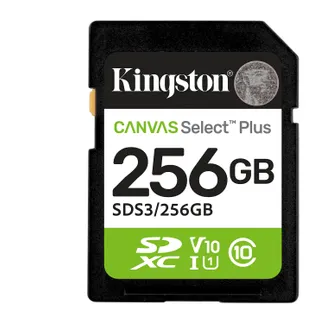 Kingston Technology 256GB SDXC Canvas Select Plus Gen3 150MB/s C10 UHS-I U1 V10 Kingston Technology 256GB SDXC Canvas Select Plus Gen3 150MB/s C10 UHS-I U1 V10