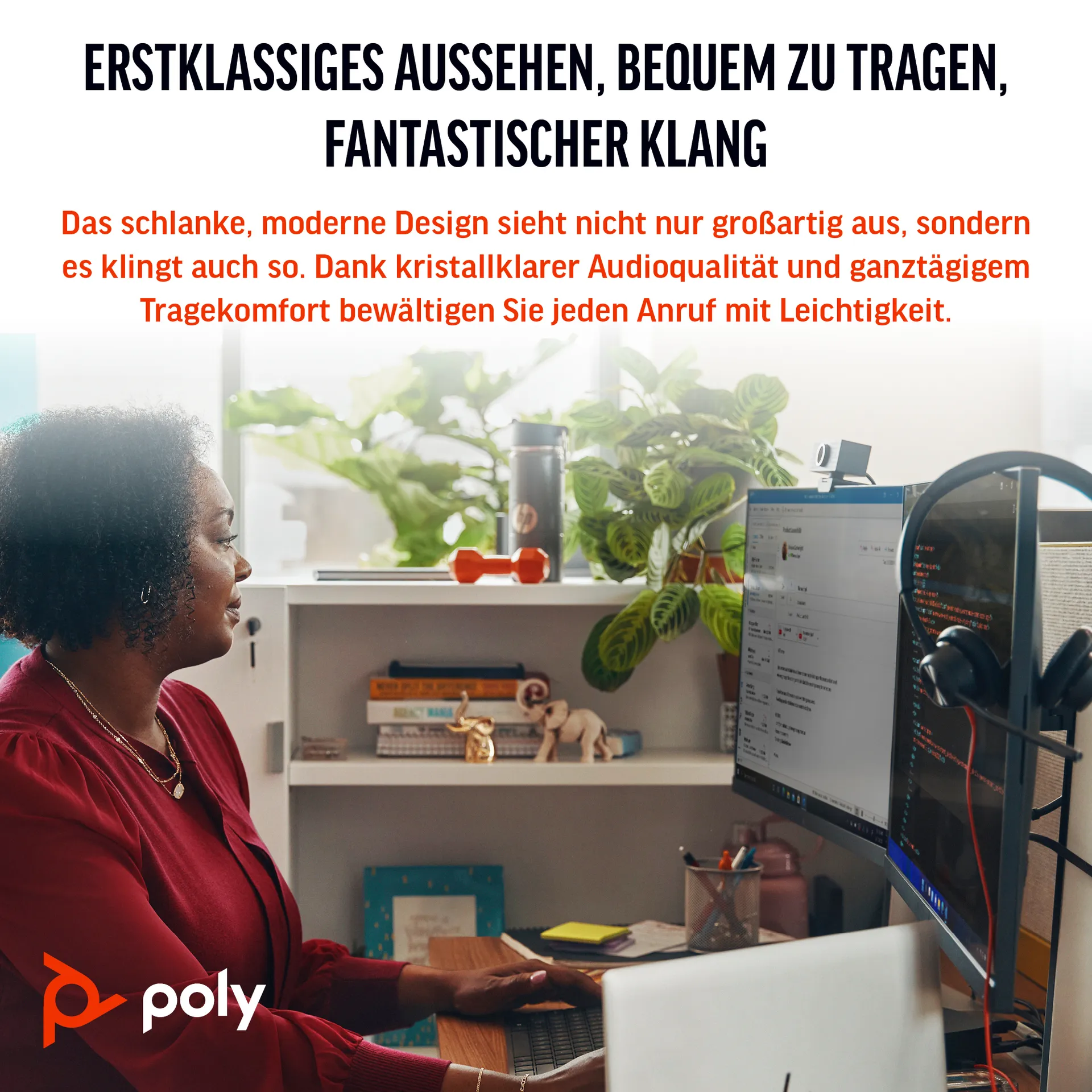 HP Poly Blackwire 3320 USB-C Stereo-Headset, für Microsoft Teams zertifiziert, + USB-C/A-Adapter – Bild 3